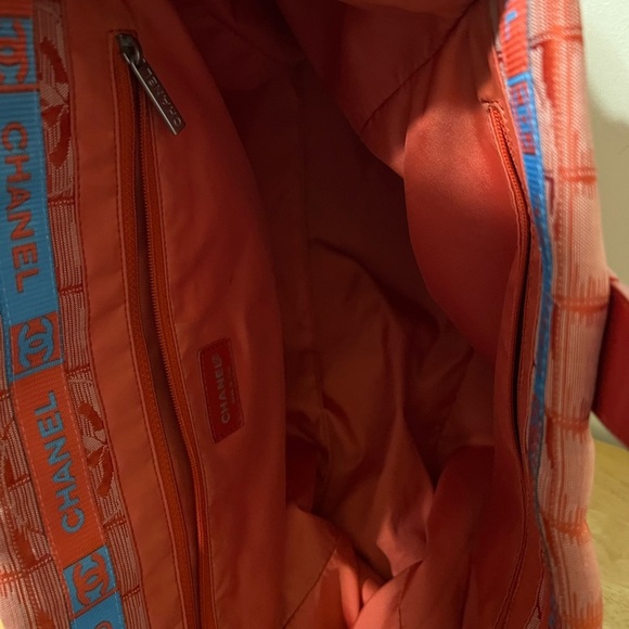 Chanel Red New Travel Line Nylon Tote - Picture 11 of 13